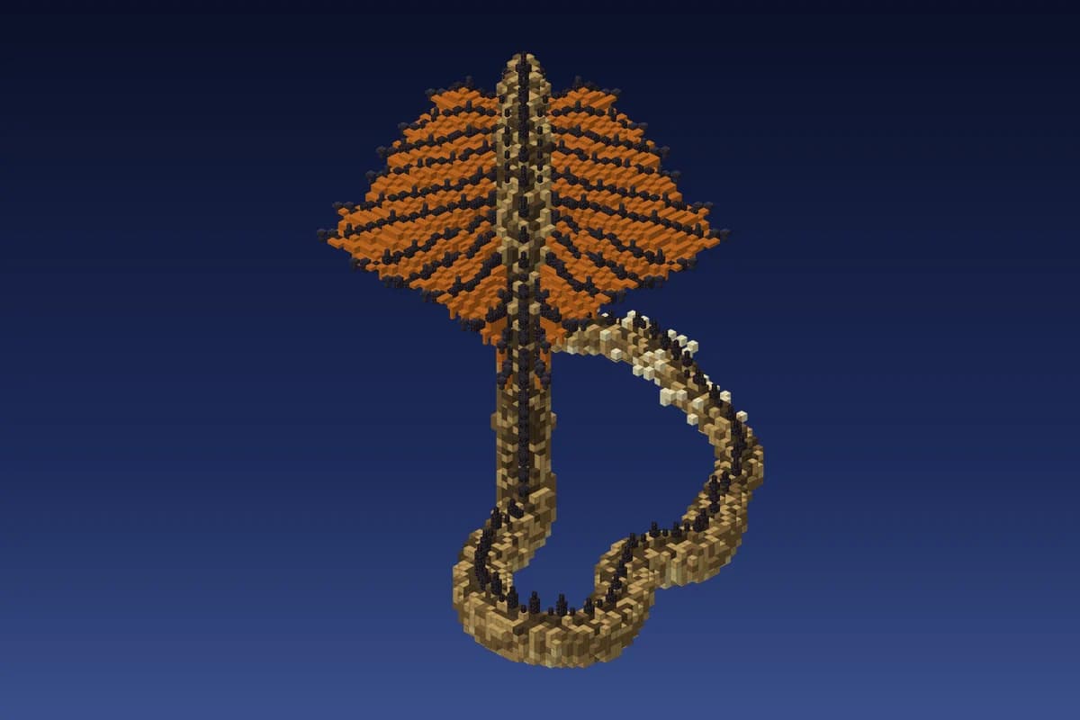 Alien Orange Winged Creature Fossil