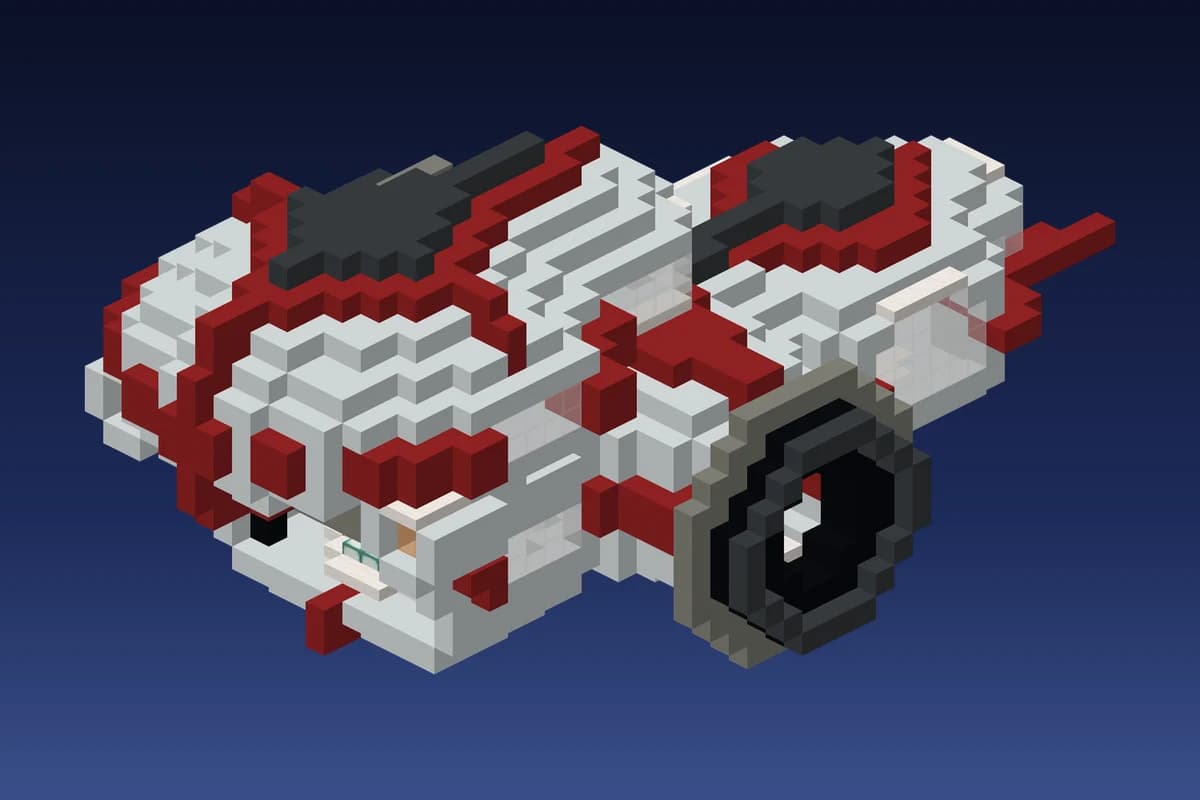 Alien Red and White Gunship