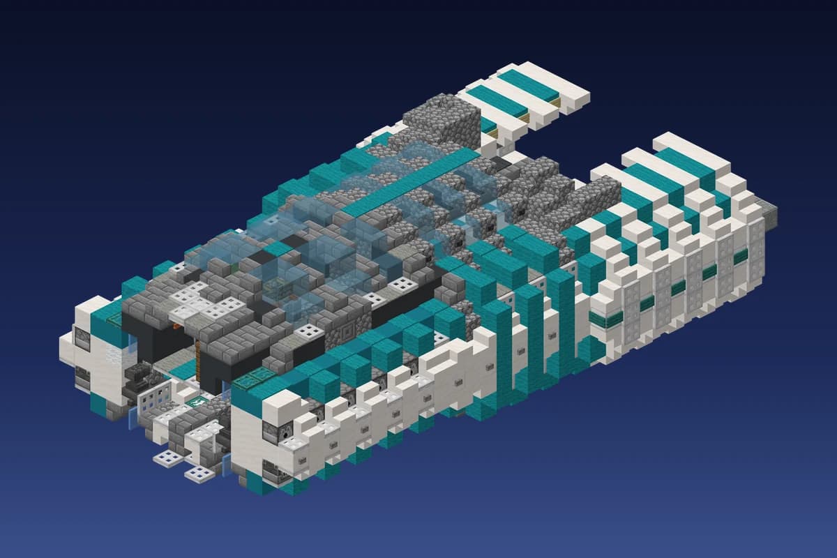 Alien Teal Gunship