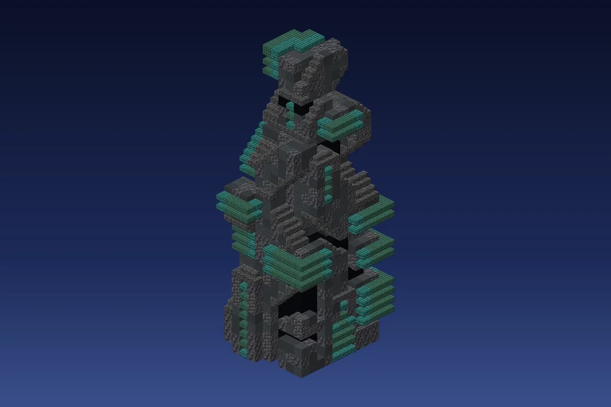 Alien Teal Ruined Tower