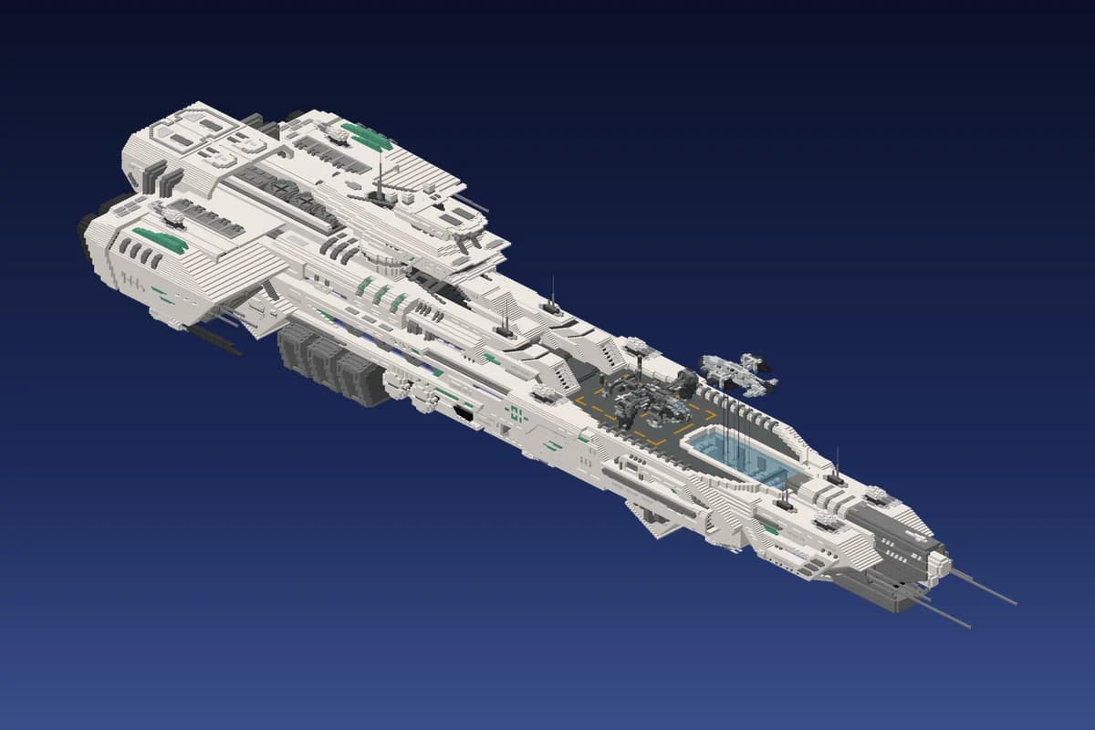 Alien White Capital Cruiser