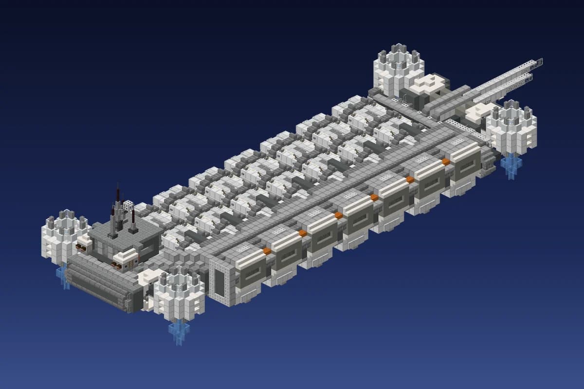 Alien White Carrier Spaceship