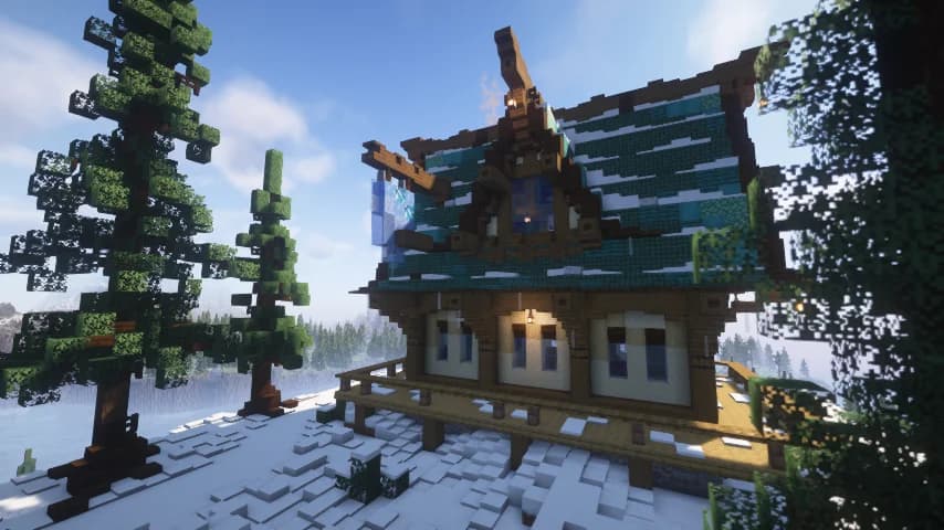 Snowy Medieval Fantasy House 3