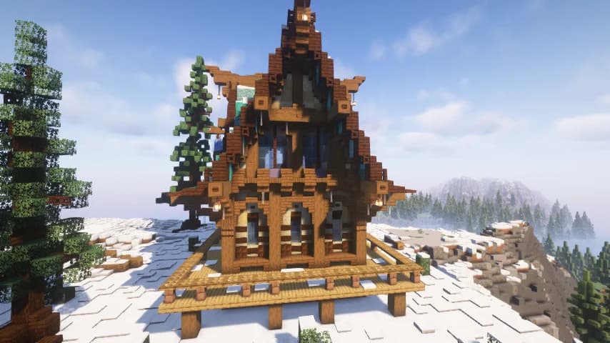 Snowy Medieval Fantasy House 4