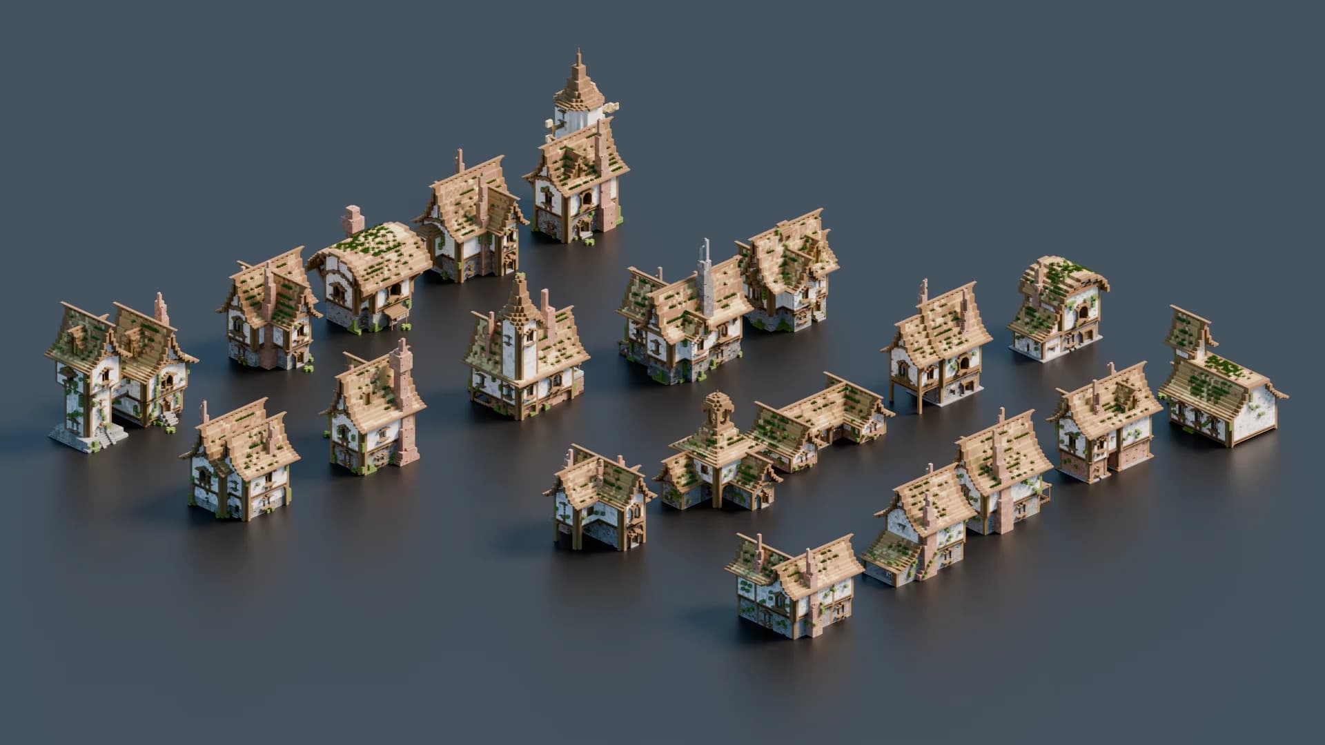 20 Medieval Houses - Collection Villager