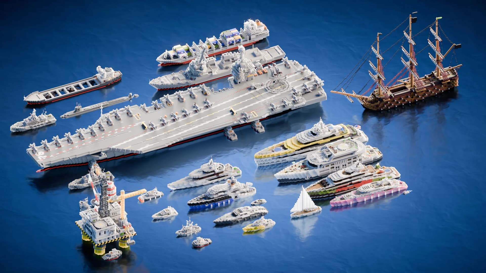 Bundle 23 Ships and Boats - Minecraft Schematic