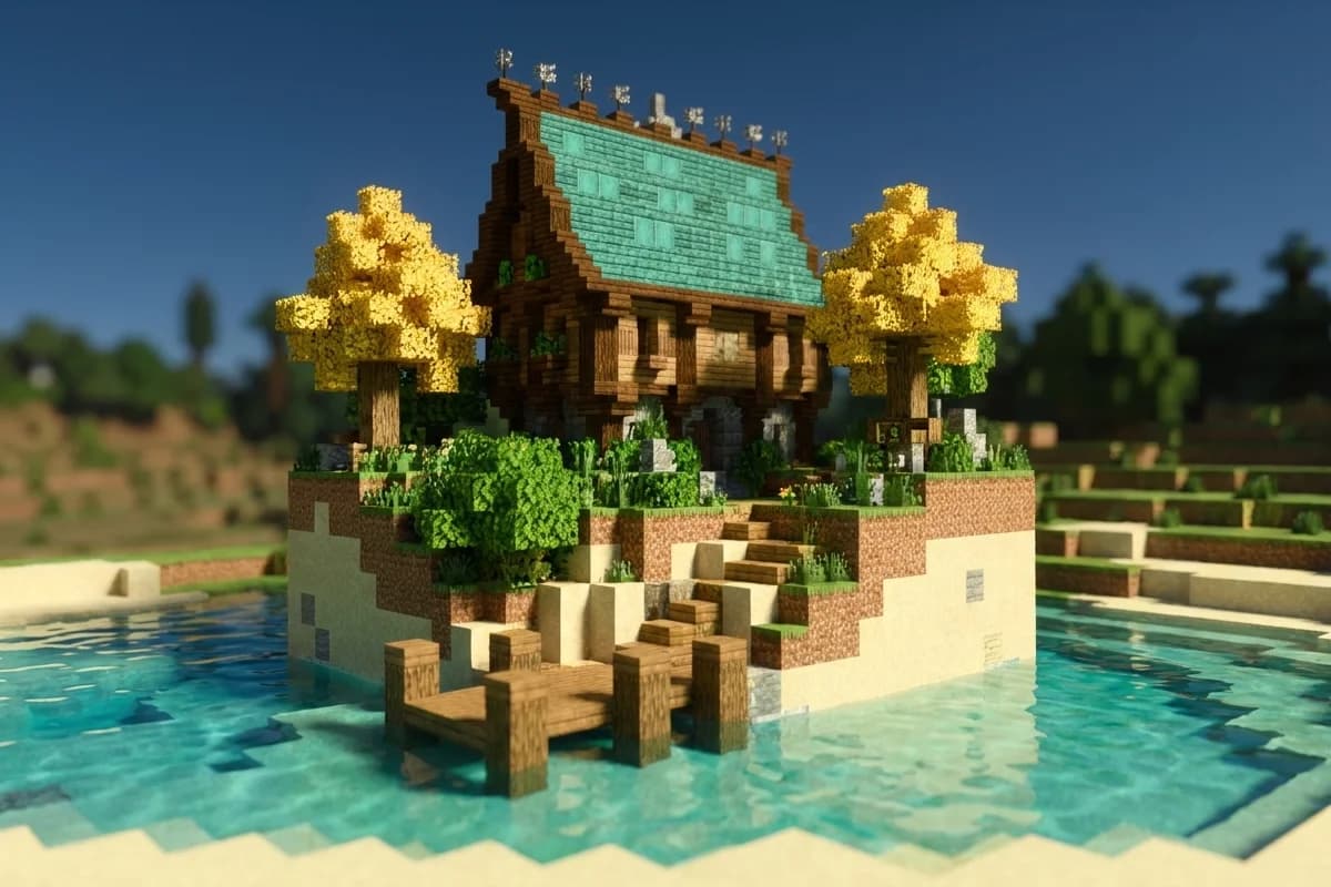 Medieval Autumn Lakehouse