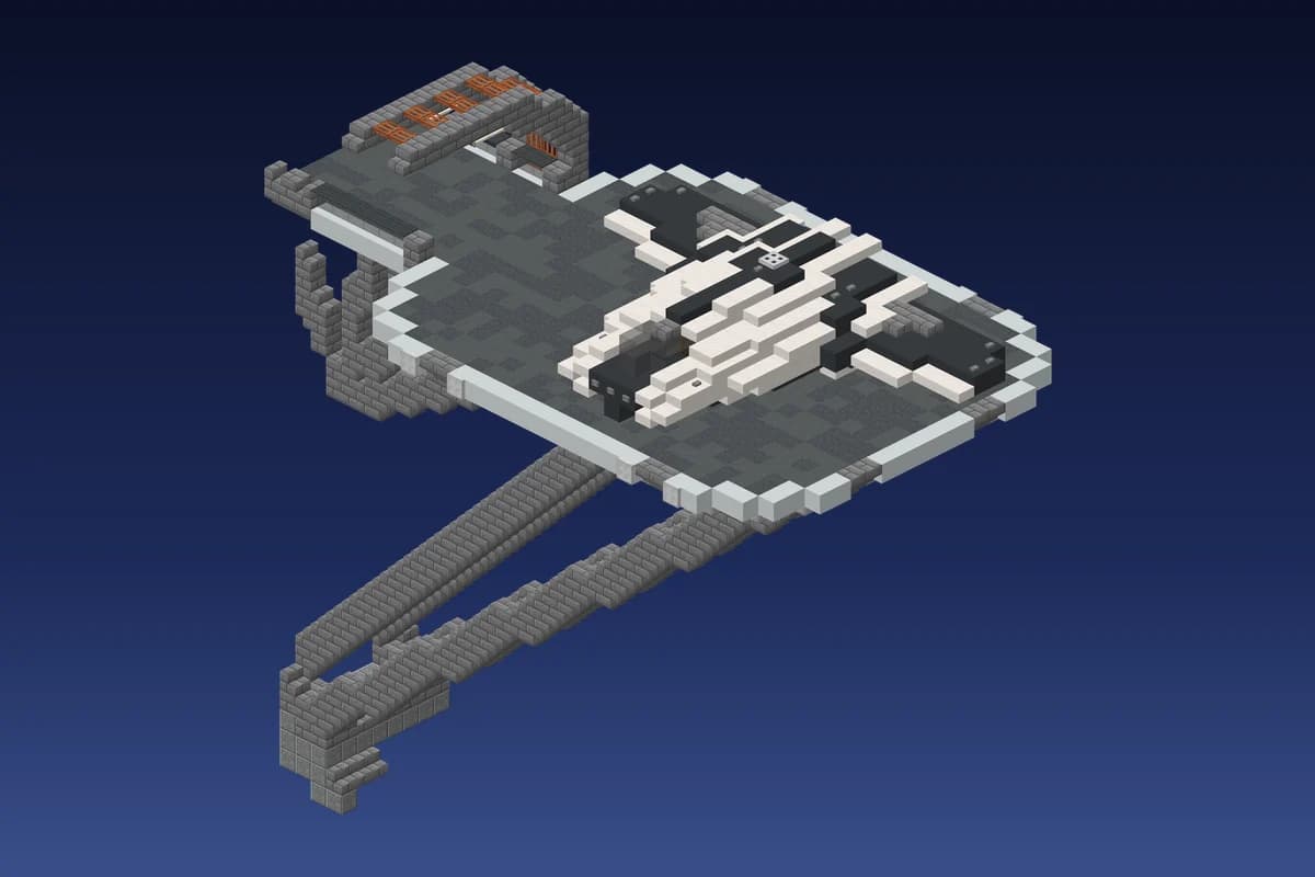 Alien Braced Landing Platform with Docked Ship