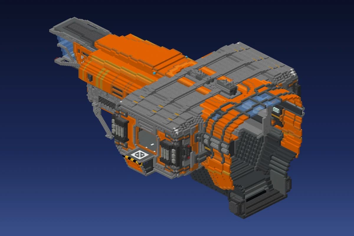 Alien Orange Hauler Spaceship