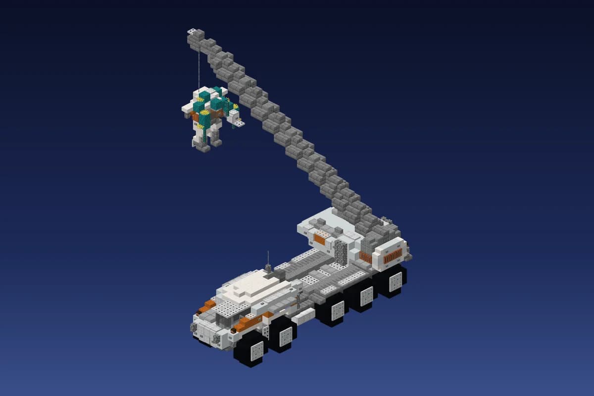 Alien White Crane Truck